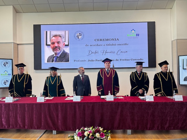 Universitatea „Valahia” din Târgoviște scrie istorie: Profesorul João Coroado, lider al alianței universitare KreativEU, distins cu titlul de Doctor Honoris Causa!