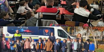 Poliția promovează siguranța copiilor prin joc și exerciții practice la Școala “Mihai Viteazul“