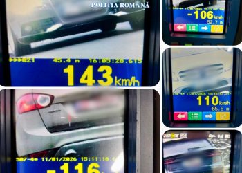 RADARE, AMENZI ȘI PERMISE SUSPENDATE ÎN CASCADĂ! 443 DE SANCȚIUNI ÎN 48 DE ORE – ȘOFER PRINS CU 143 km/h ÎN LOCALITATE, FĂRĂ DREPT DE CIRCULAȚIE 120 DE ZILE