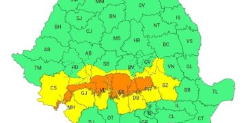 Avertizare meteorologică: Cod Portocaliu și Cod Galben de precipitații abundente și viscol în județul Dâmbovița