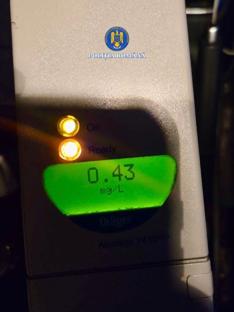 Șofer prins la primele ore ale dimineții, băut bine la volan! Alcooltestul l-a dat de gol