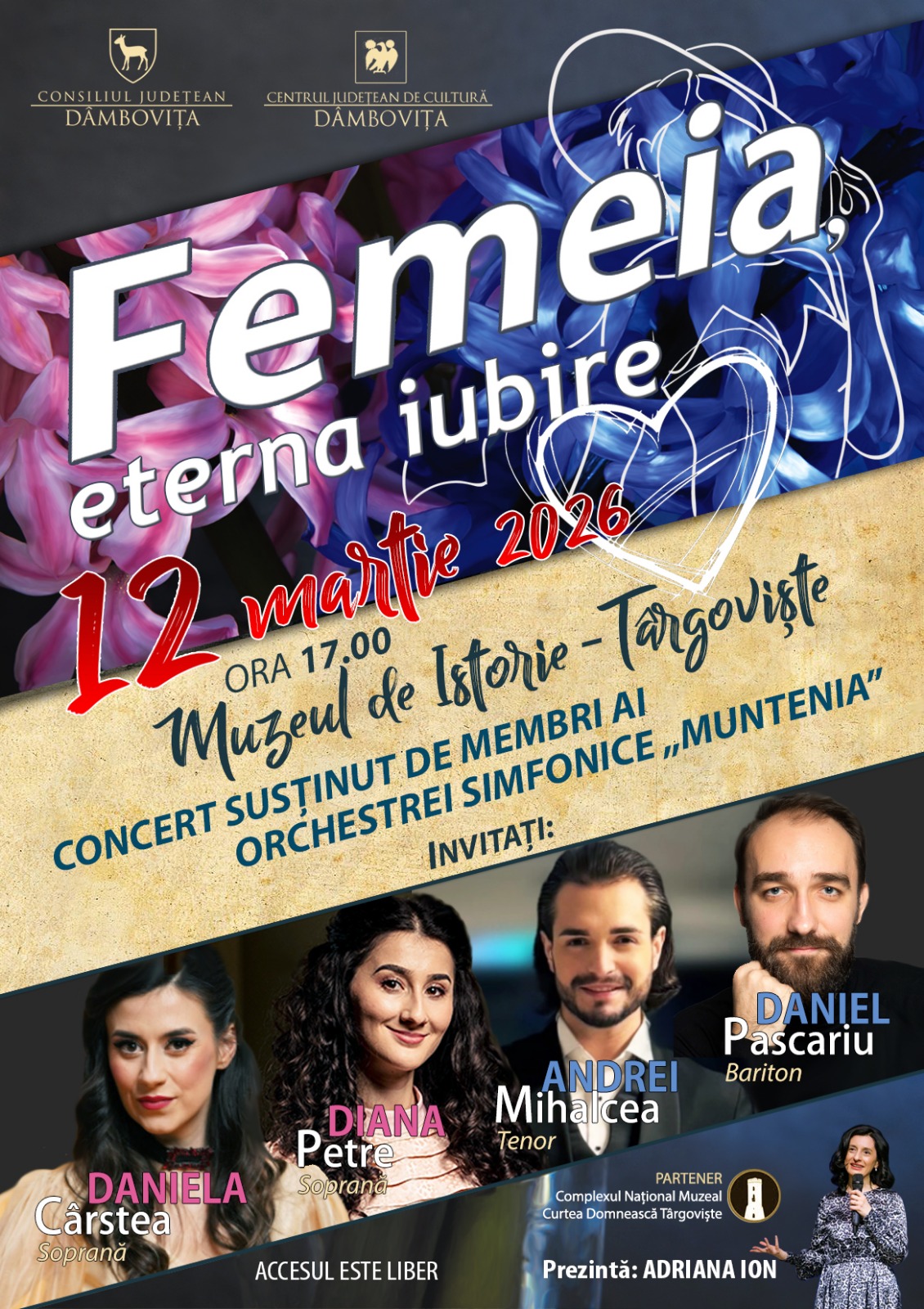 Concert de muzică clasică la Târgoviște: „Femeia, eterna iubire”