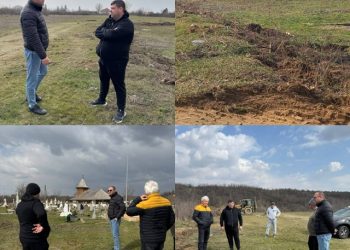 Costin Barbu, primarul comunei Crângurile, alături de preoți și comunitate – sprijin pentru refacerea gardului de la Cimitirul Bisericii de Lemn