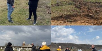 Costin Barbu, primarul comunei Crângurile, alături de preoți și comunitate – sprijin pentru refacerea gardului de la Cimitirul Bisericii de Lemn