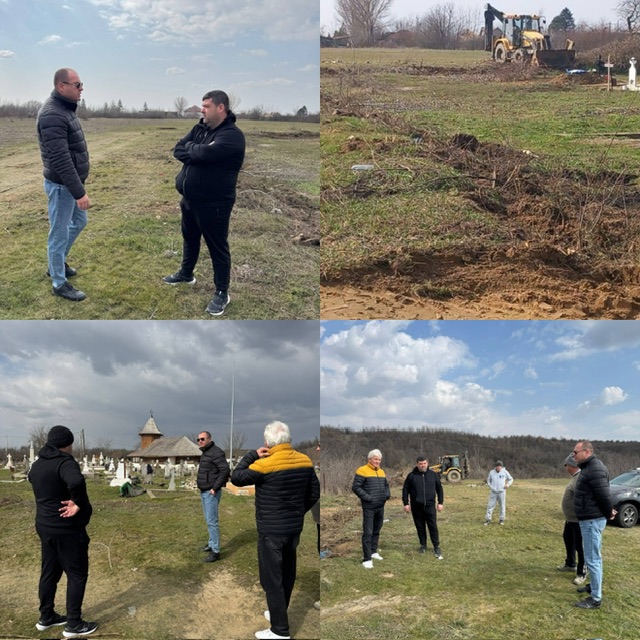 Costin Barbu, primarul comunei Crângurile, alături de preoți și comunitate – sprijin pentru refacerea gardului de la Cimitirul Bisericii de Lemn