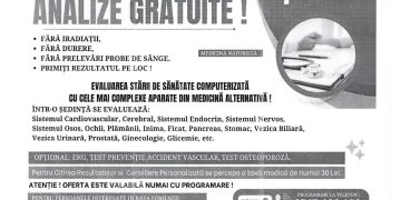 Analize medicale gratuite pentru locuitorii din Butimanu – oportunitate pentru sănătatea ta