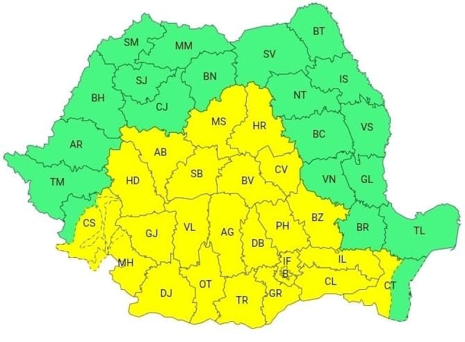 Cod Galben: Intensificări ale vântului în județul Dâmbovița