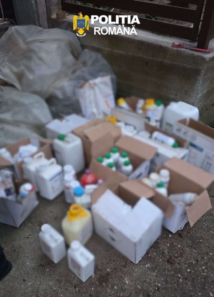 Percheziții de amploare în Dâmbovița: Afacere ilegală cu pesticide și alcool, „demascată” de polițiști chiar de 1 aprilie