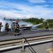 Autostrada A1 blocată la km 67! Incendiu violent la o autoutilitară, pompierii din Găești intervin de urgență