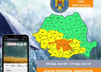 ALERTĂ METEO în Dâmbovița: Cod Portocaliu și Cod Galben de vijelii și averse torențiale începând de astăzi