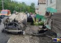 Accident grav în Ocnița: Mașină răsturnată pe DJ 720C, o femeie și doi copii au ajuns la spital