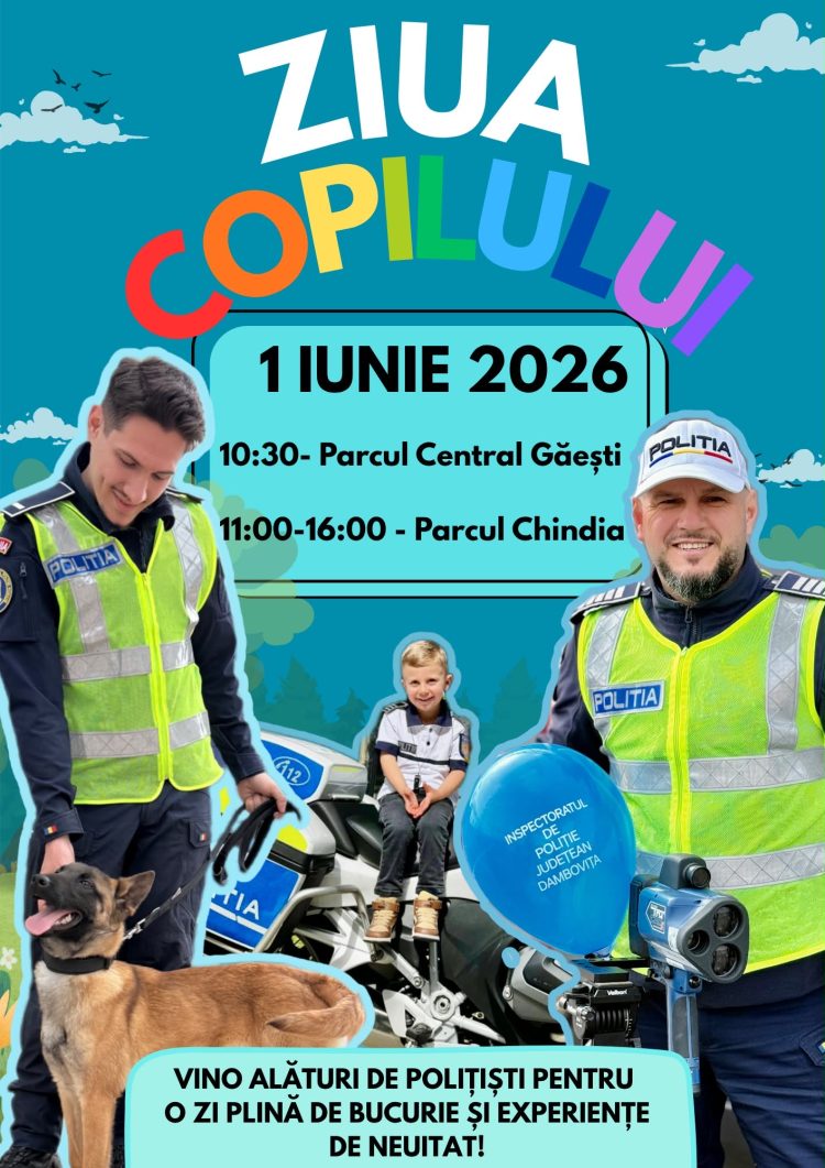 Distracție și Surprize de 1 Iunie alături de Polițiștii Dâmbovițeni!
