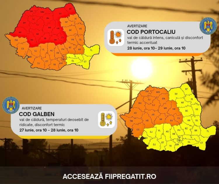 Dâmbovița, sub asediul caniculei! Cod Galben urmat de Cod Portocaliu, temperaturi de până la 38°C