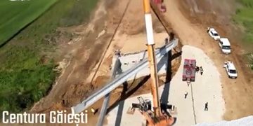 Un nou pas important pentru infrastructura din Dâmbovița: Se montează primele grinzi la Centura orașului Găești
