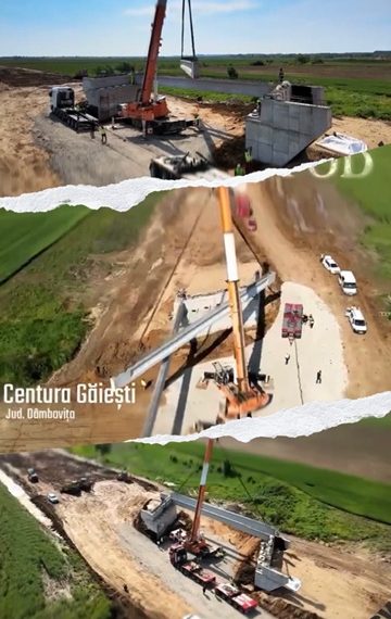 Un nou pas important pentru infrastructura din Dâmbovița: Se montează primele grinzi la Centura orașului Găești