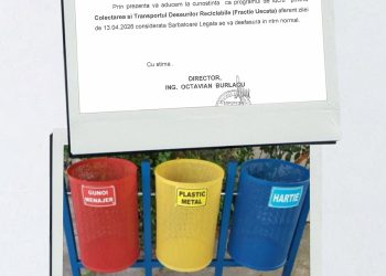 Colectarea deșeurilor reciclabile se va desfășura normal în comuna Crângurile pe 13 aprilie 2026