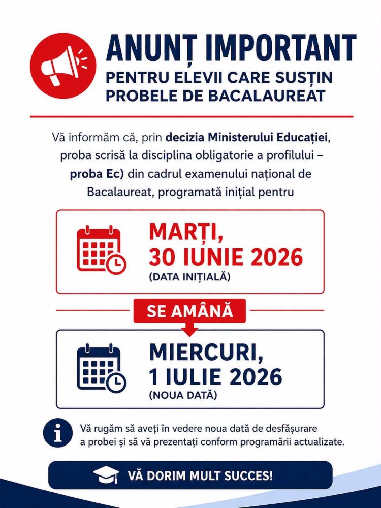 Codul Roșu de caniculă schimbă programul Bacalaureatului. Mesajul primarului Laurențiu Costache pentru elevii din Titu