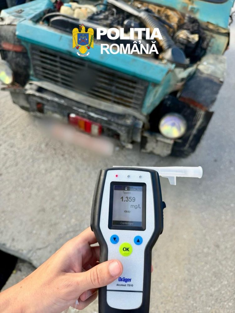 Bărbat fără permis, depistat băut la volanul unui autoturism cu numere false în Ludești
