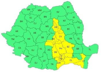 COD GALBEN de vreme severă în Dâmbovița! Averse torențiale, vijelii și grindină