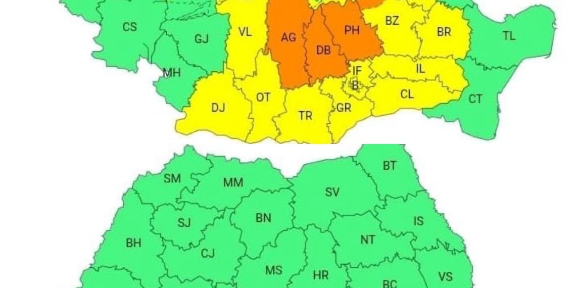 Dâmbovița, sub dublă alertă meteo! ANM anunță vijelii și ploi torențiale de până la 70 l/mp