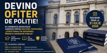 IPJ Dâmbovița recrutează viitori ofițeri de poliție. Înscrierile se încheie pe 31 iulie