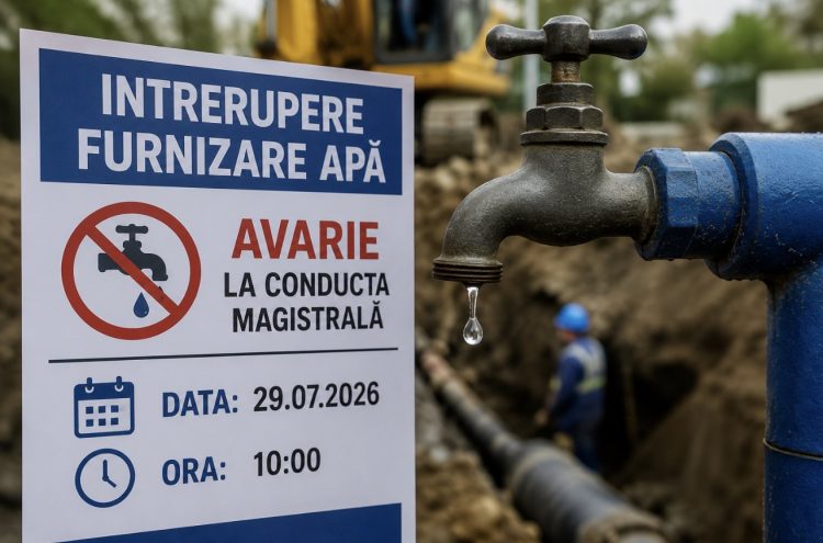 Avarie majoră la conducta magistrală: apa, oprită în nordul Târgoviștei și în șase comune