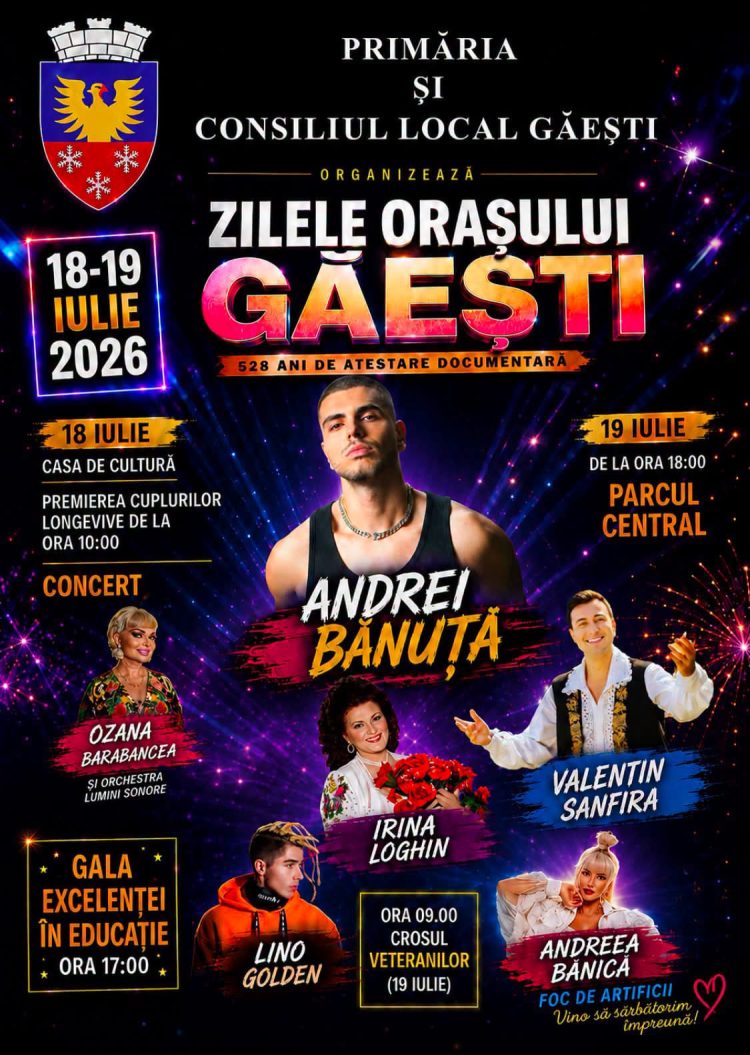Găeștiul sărbătorește 528 de ani de atestare documentară. Două zile de evenimente, concerte și festivități dedicate comunității