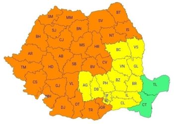 Cod galben de caniculă în Dâmbovița: temperaturi de până la 37°C