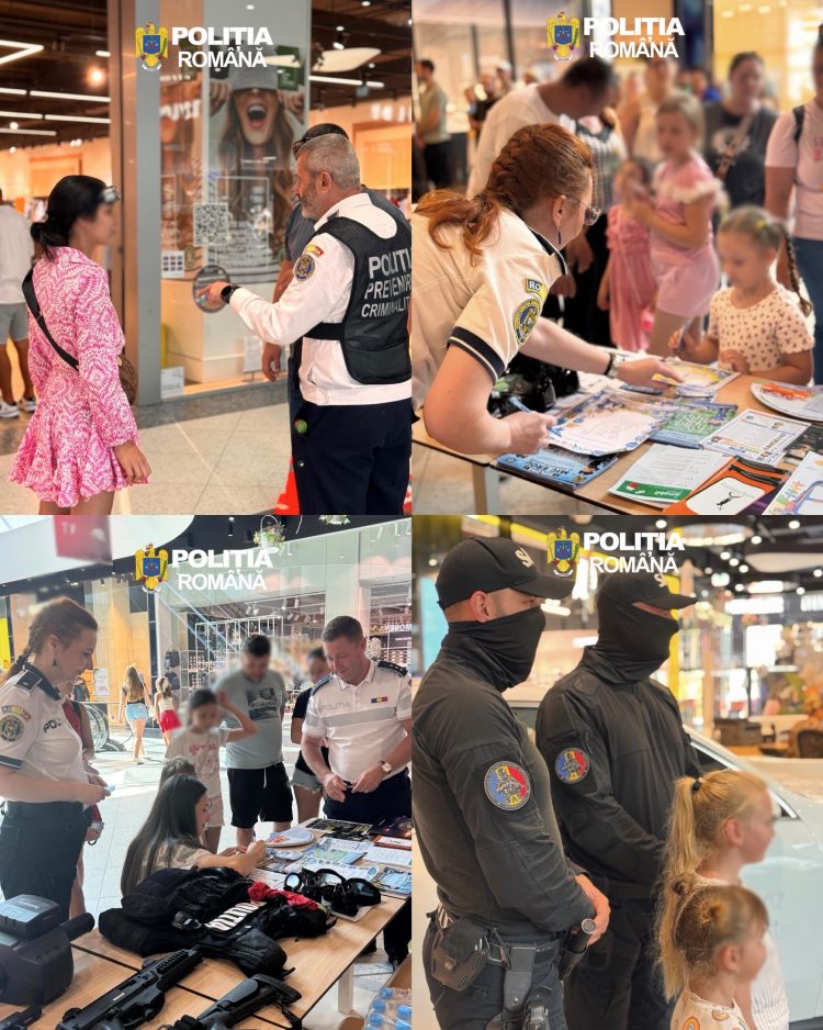 Poliția, față în față cu tinerii la Dâmbovița Mall: demonstrații, recomandări și echipamente de intervenție