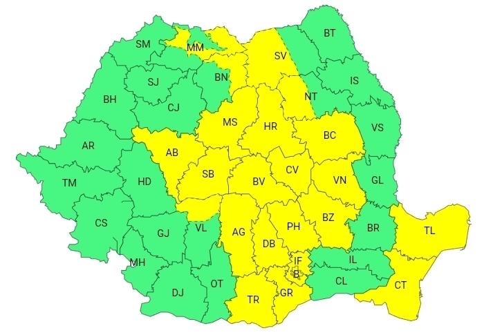 COD GALBEN | Furtuni și averse torențiale în Dâmbovița