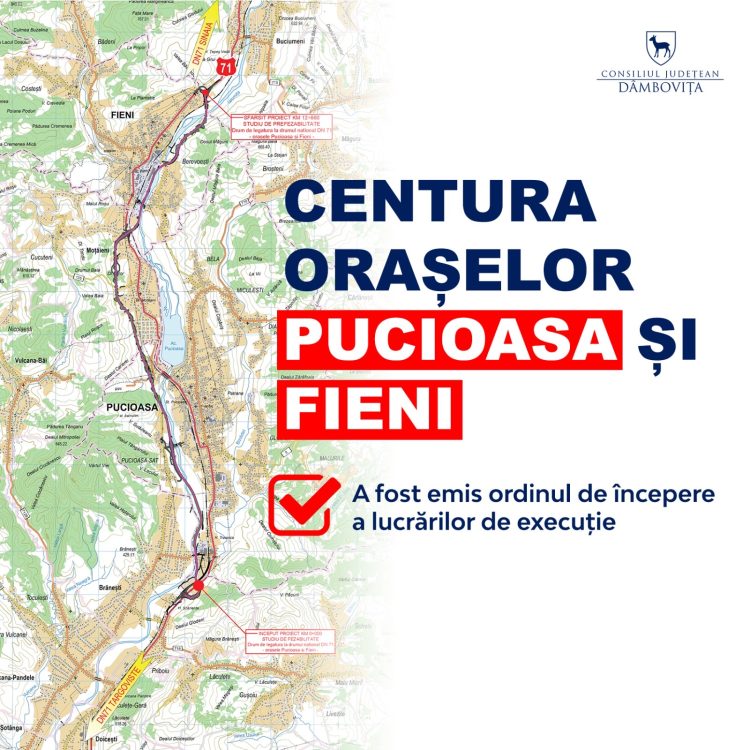 Centura Pucioasa – Fieni intră în execuție. A fost emis ordinul de începere a lucrărilor