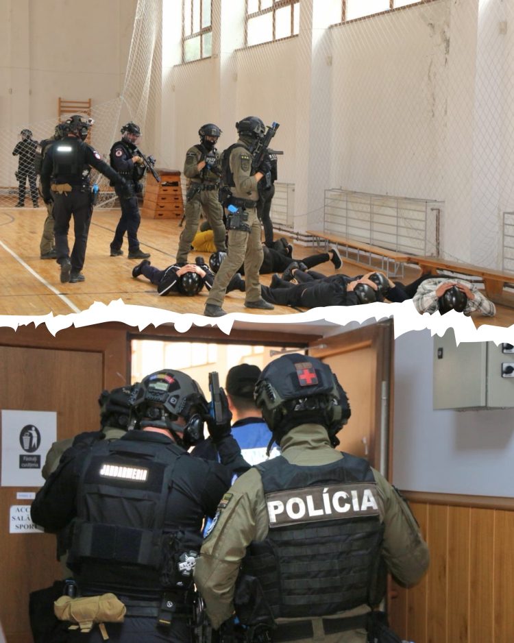 Simulare tactică la un liceu din Târgoviște: jandarmii folosesc muniție neletală în cadrul exercițiului internațional „Scutul Albastru al Carpaților 2026”