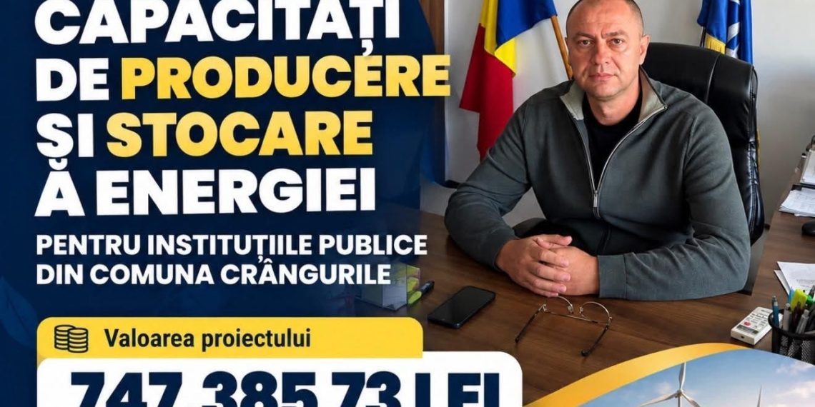 Investiție de peste 747.000 de lei în energia verde la Crângurile. Instituțiile publice vor produce energie pentru autoconsum