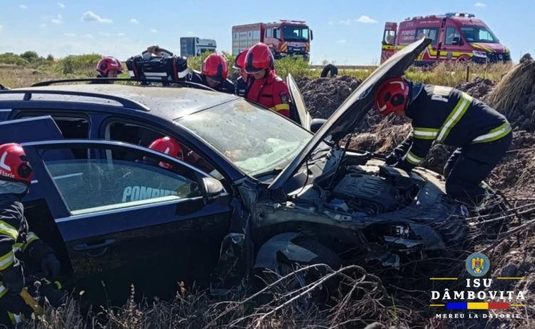Accident pe A1, la kilometrul 72: un bărbat a fost transportat la spital
