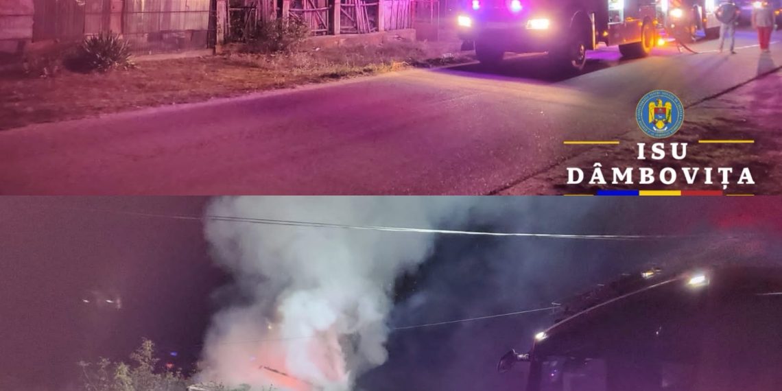 Incendiu devastator la o casă din Pătroaia Vale. Două persoane, asistate medical la fața locului