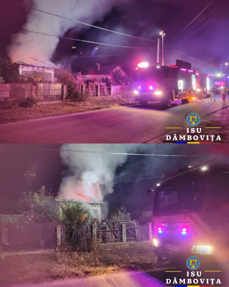 Incendiu devastator la o casă din Pătroaia Vale. Două persoane, asistate medical la fața locului