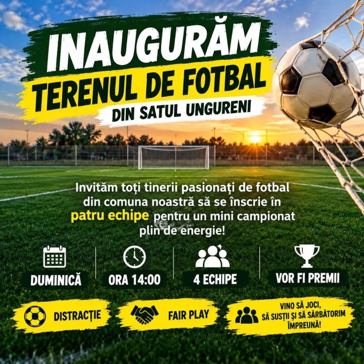 Butimanu dă startul fotbalului! Se inaugurează noul teren din Ungureni