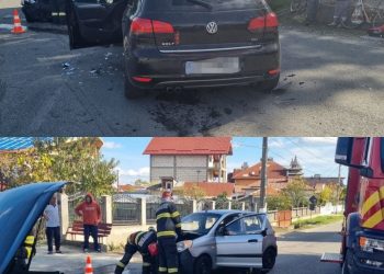 Accident rutier în localitatea Ungureni: două persoane au fost transportate la spital