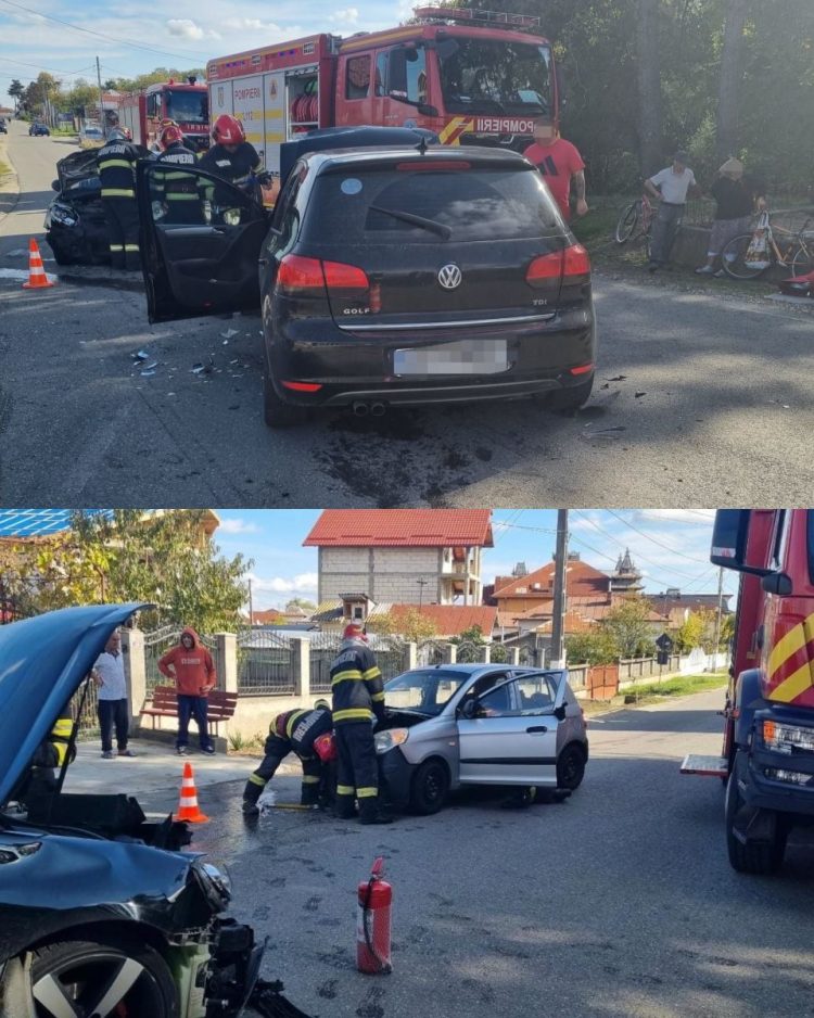 Accident rutier în localitatea Ungureni: două persoane au fost transportate la spital