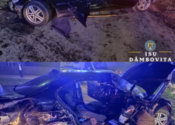 Accident grav în Braniștea! Trei tineri, între care doi minori, au ajuns la spital după ce o mașină a intrat într-un stâlp