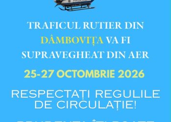 Poliția Rutieră Dâmbovița, controale din aer și de la sol pentru creșterea siguranței în trafic