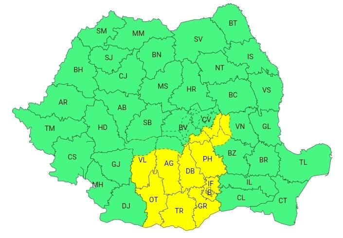 COD GALBEN DE PLOI ÎNSEM­NATE CANTITATIV ÎN JUDEȚUL DÂMBOVIȚA, PÂNĂ PE 13 OCTOMBRIE